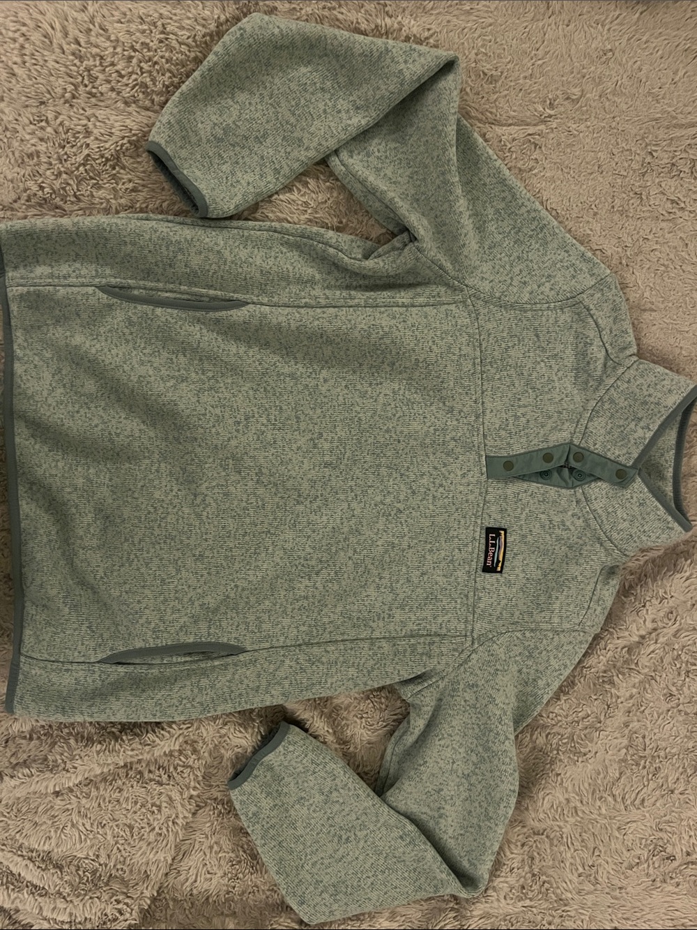 L.L. Bean Heathered Light Seafoam Green Pullover Sweater
